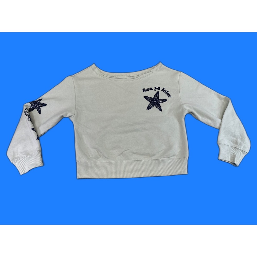 art class Sea Ya Starfish Life Sweatshirt M (8) White Cotton Recycled Polyester
